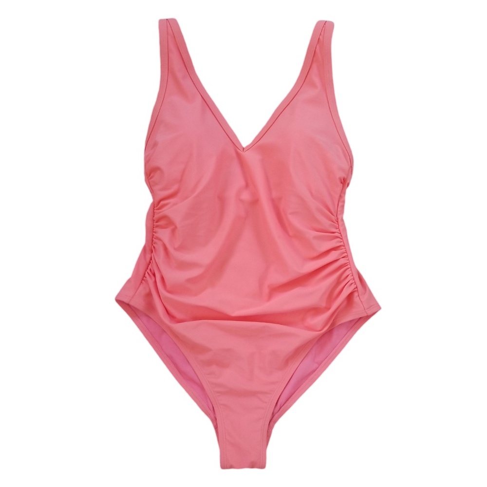 Kona Sol Coral‎ Ruched One Piece Swimsuit Size 14W NWOT